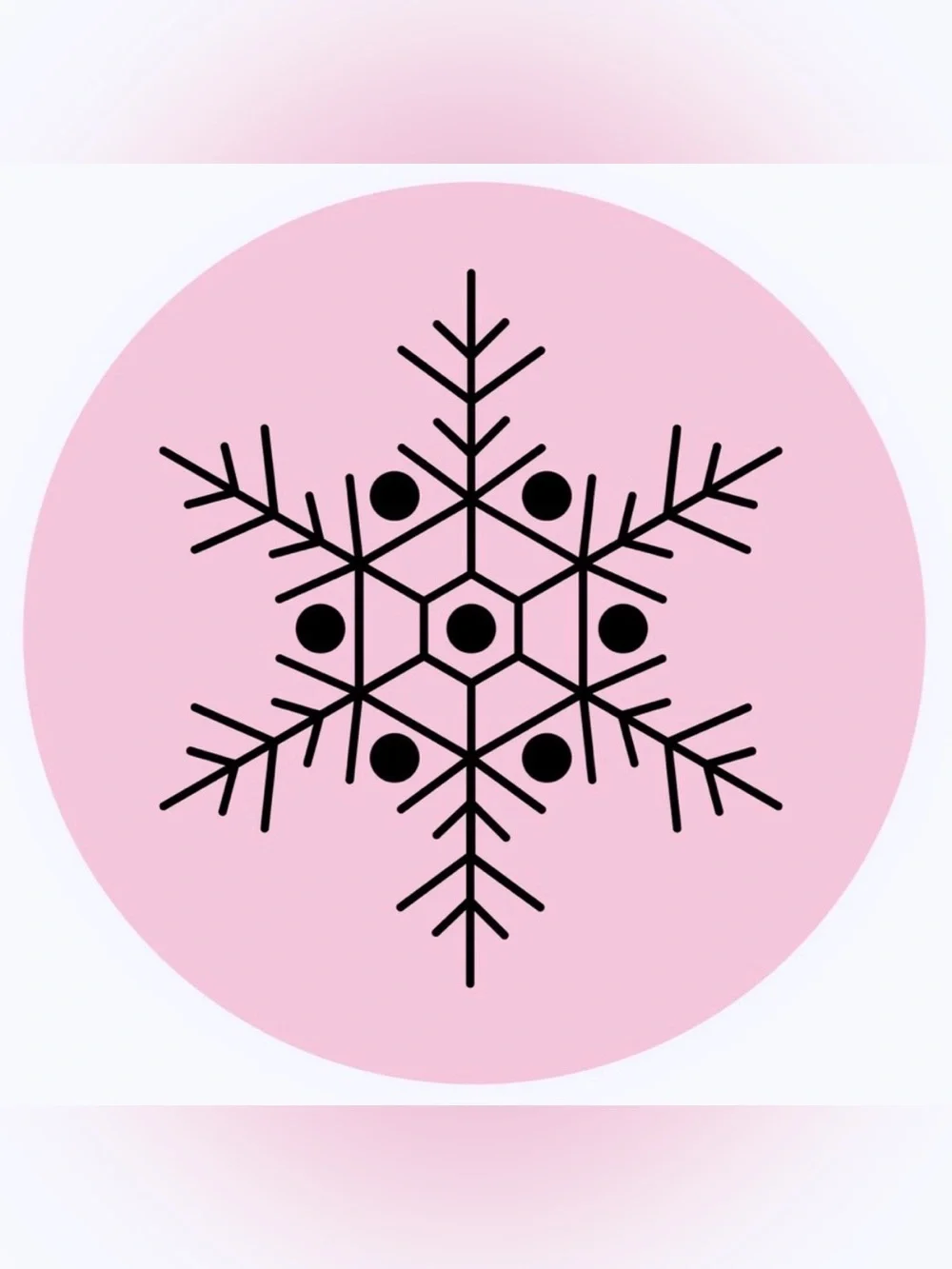 50 STICKERS - 2” ROUND - SNOWFLAKE - PINK